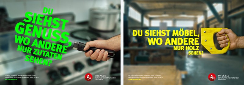 Plakatwerbung für den MYSKILLS-Test