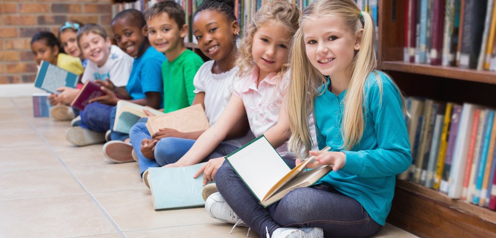 Children with books